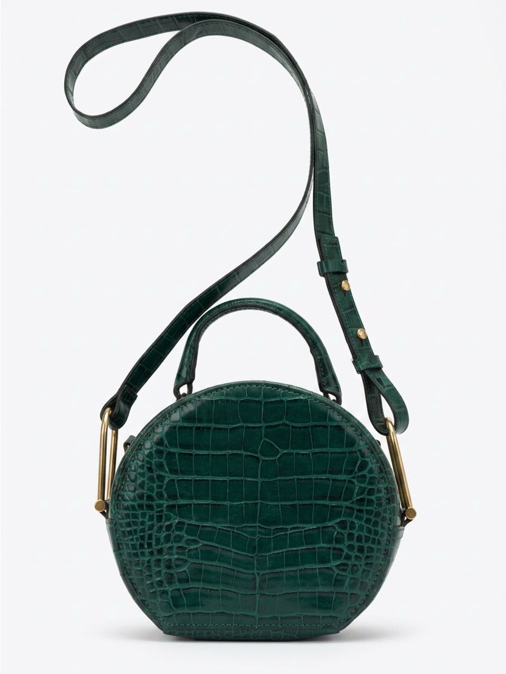 TOPSHOP Croc-Embossed Oval, Crossbody Bag